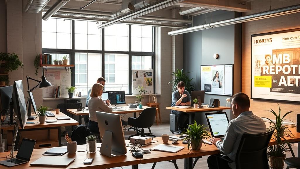 a photo of a working advertising agencyфото