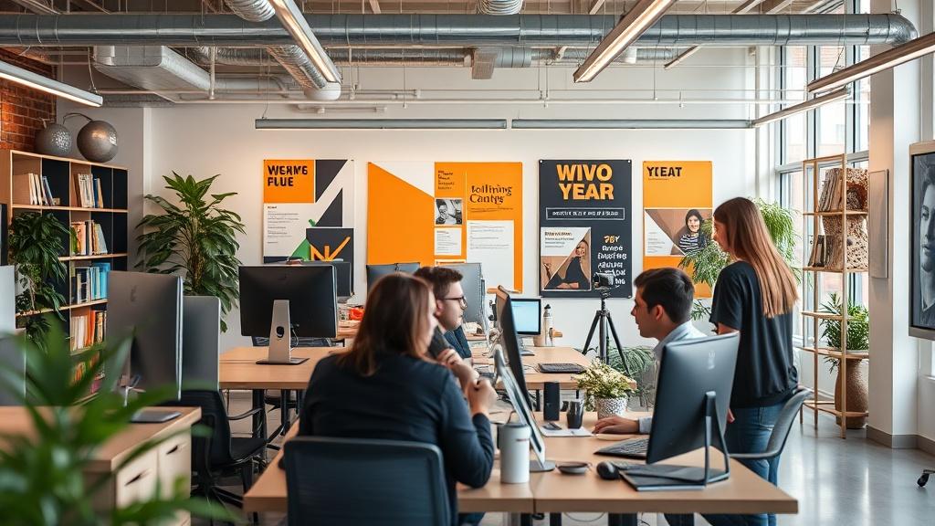 A photo of a functioning advertising agency.фото