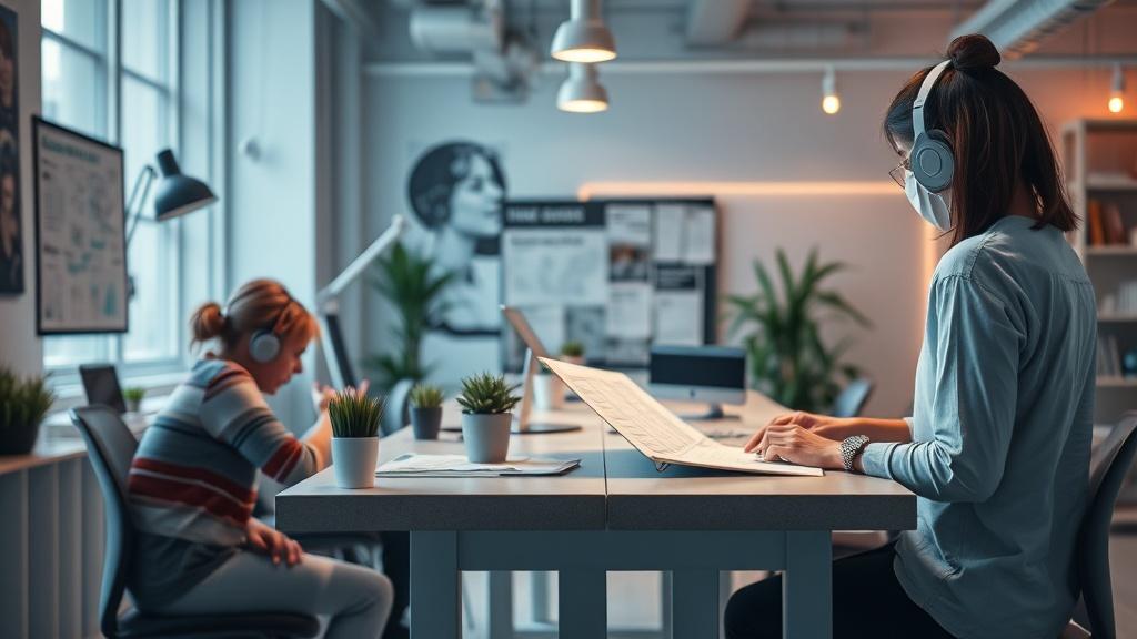 a photo of a working advertising agencyфото